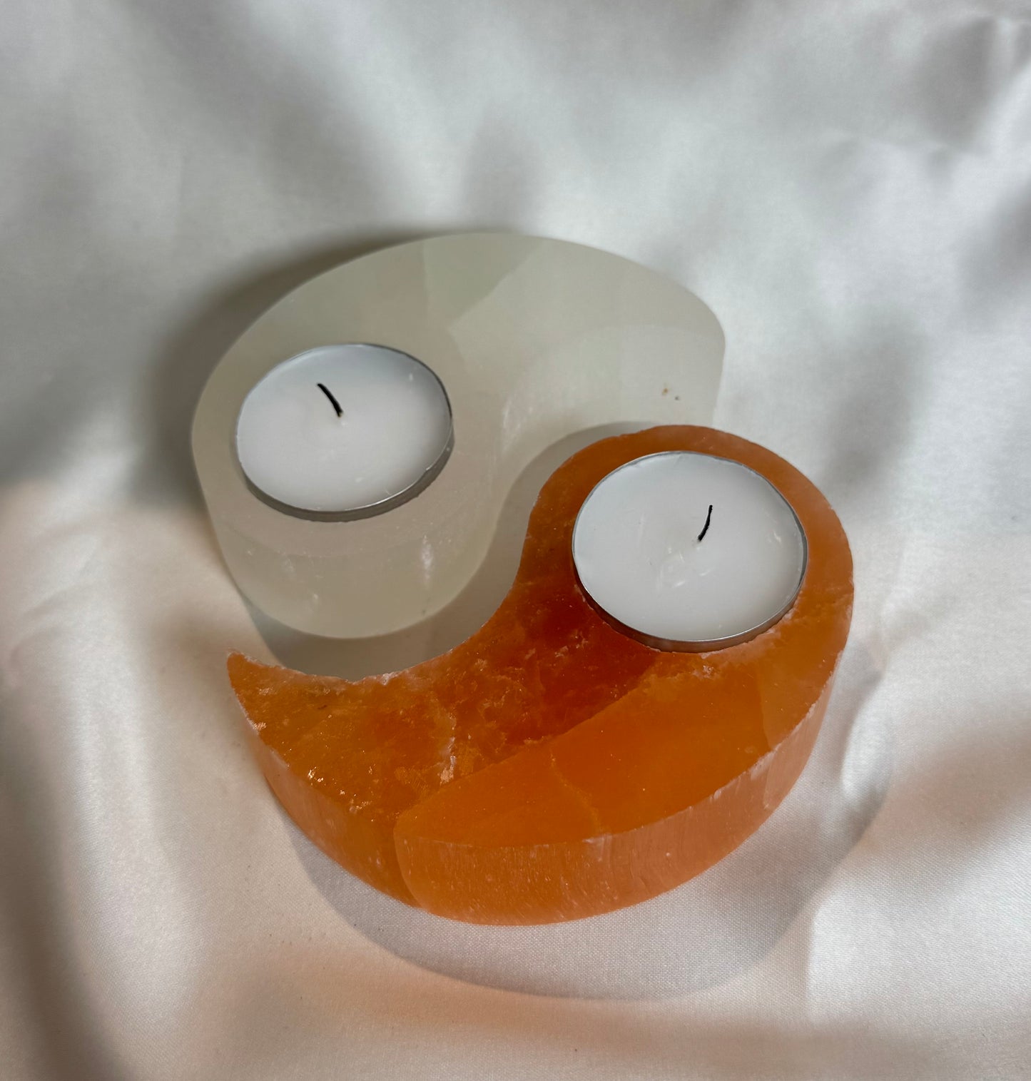 Yin en Yang Seleniet Theelichthouder