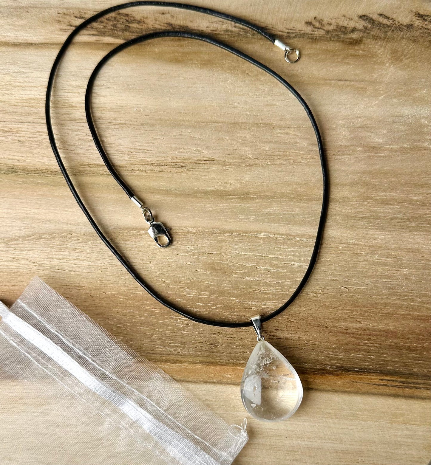 Bergkristal Druppel ketting