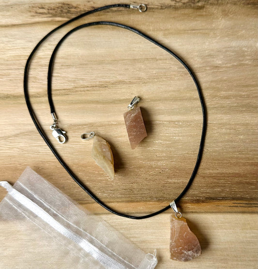 Maansteen ketting ruw klein