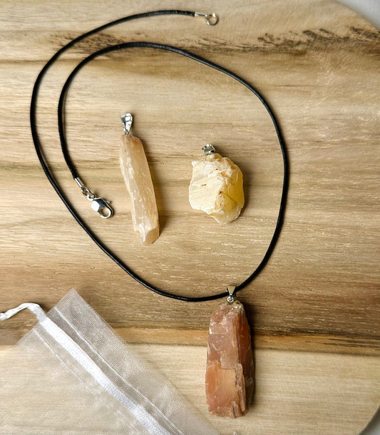 Maansteen ketting ruw groot