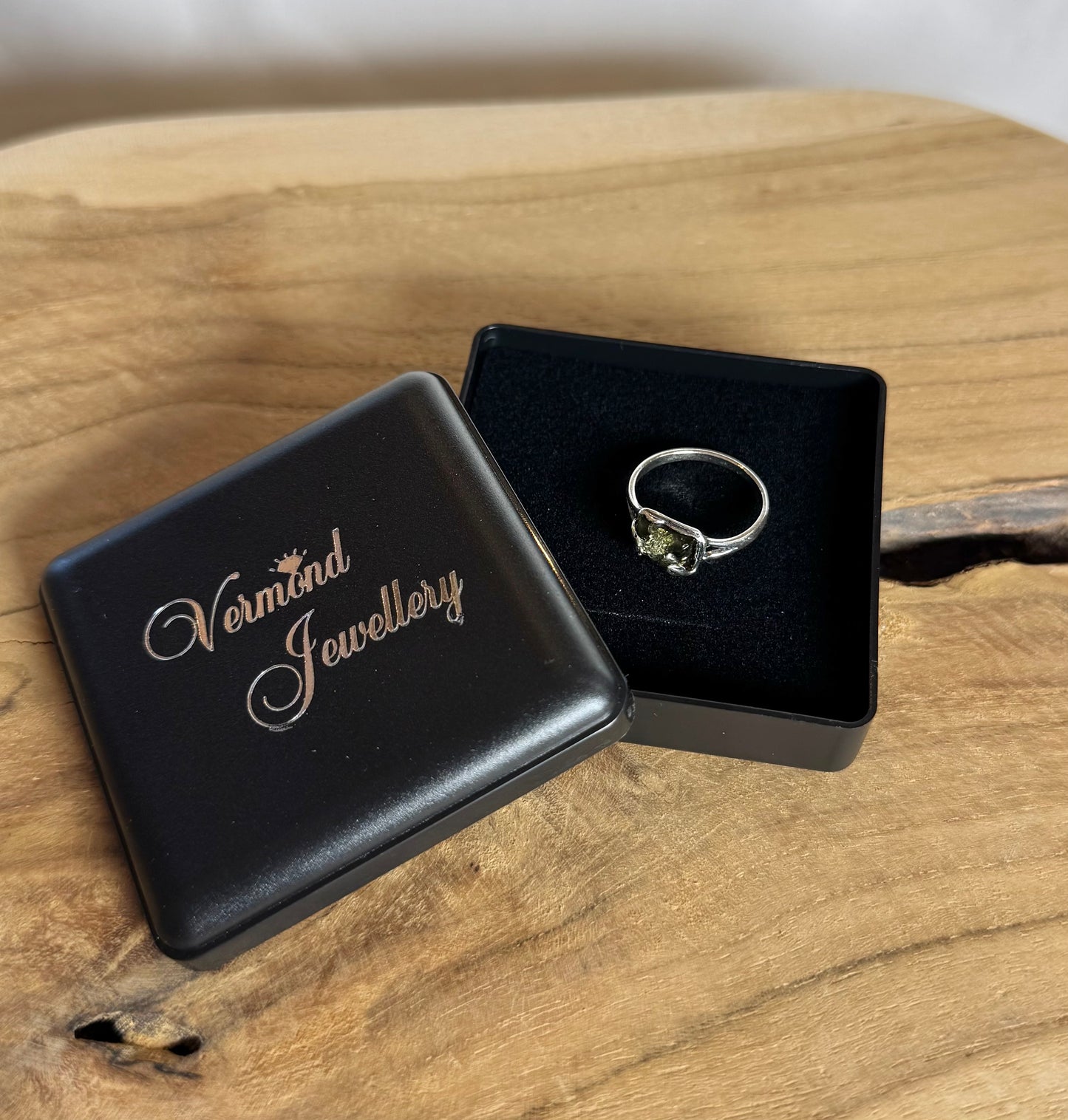 Groene Barnsteen 925 Zilveren Ring 17.5