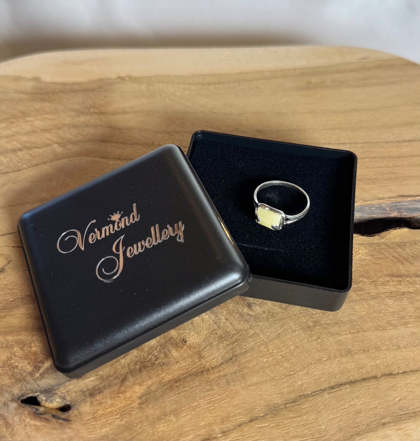 Gele Barnsteen 925 Zilveren Ring 17