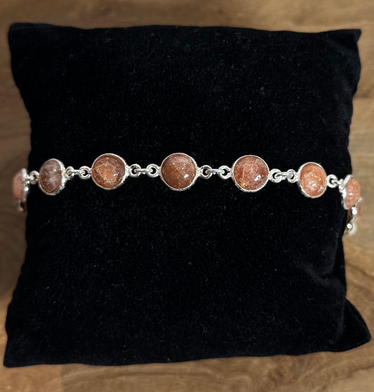 Zonnesteen Armband 925 Zilver