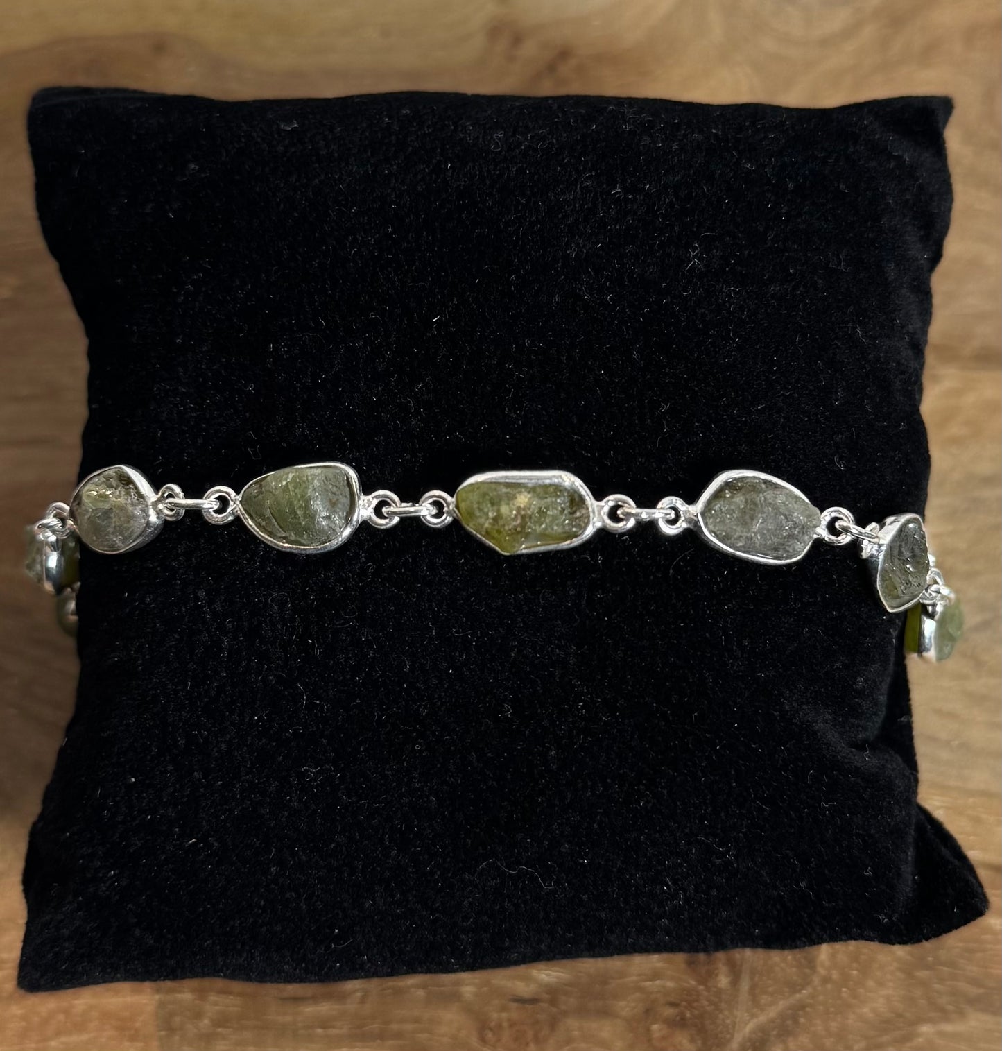 Peridoot Ruw Armband 925 Zilver