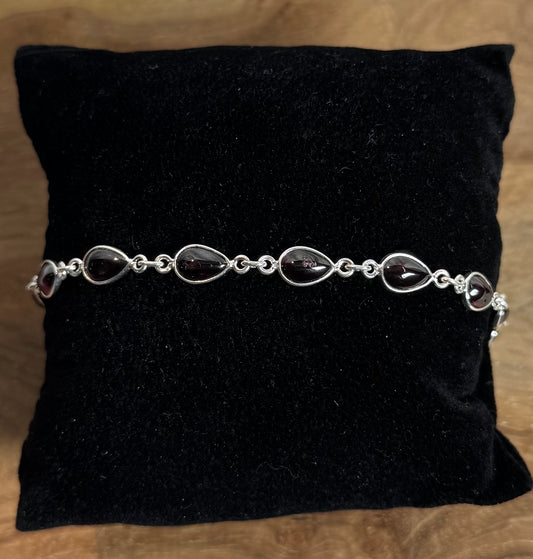 Granaat Armband 925 Zilver