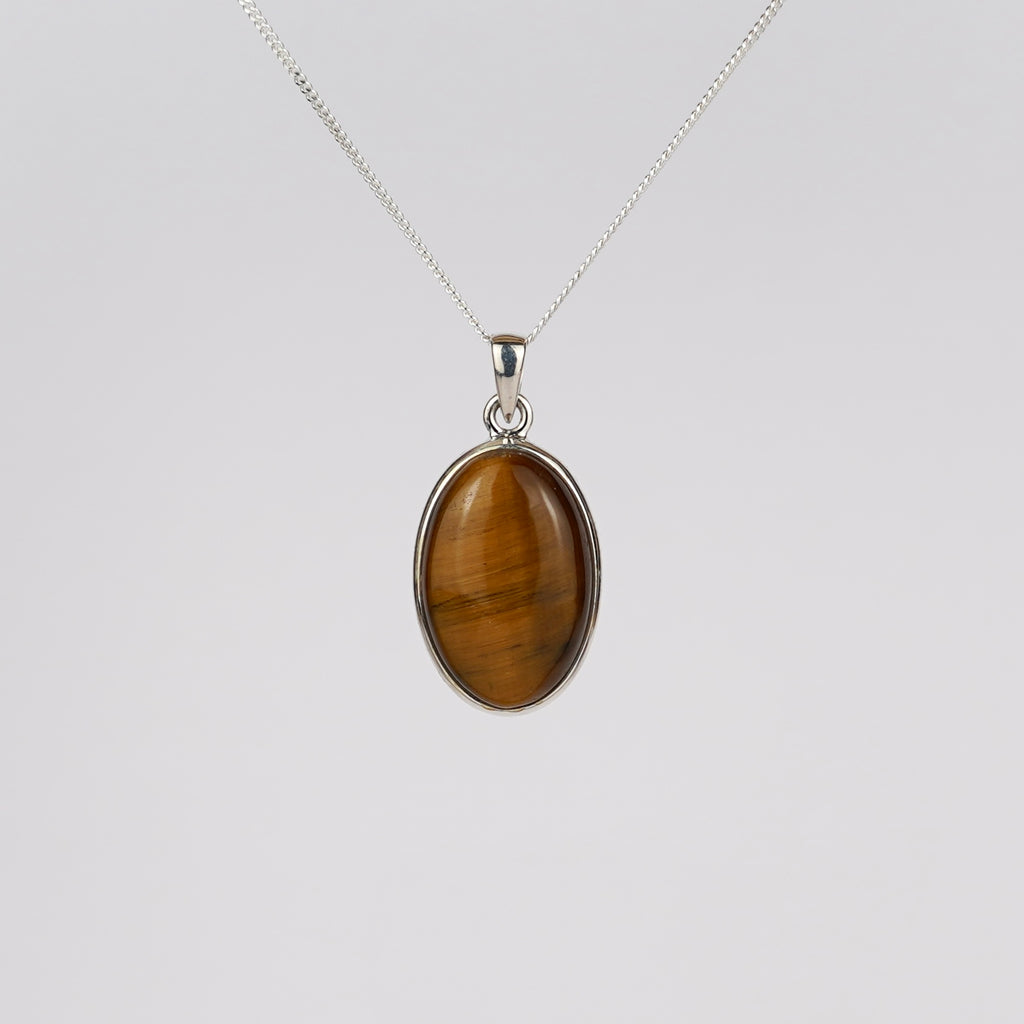 Tijgeroog 925 Zilver Ketting K36