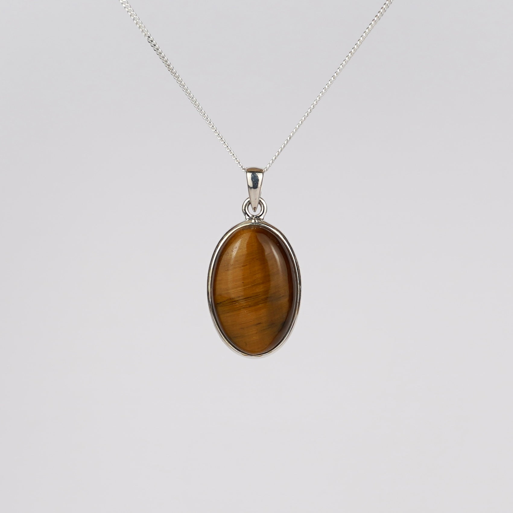Tijgeroog 925 Zilver Ketting K36