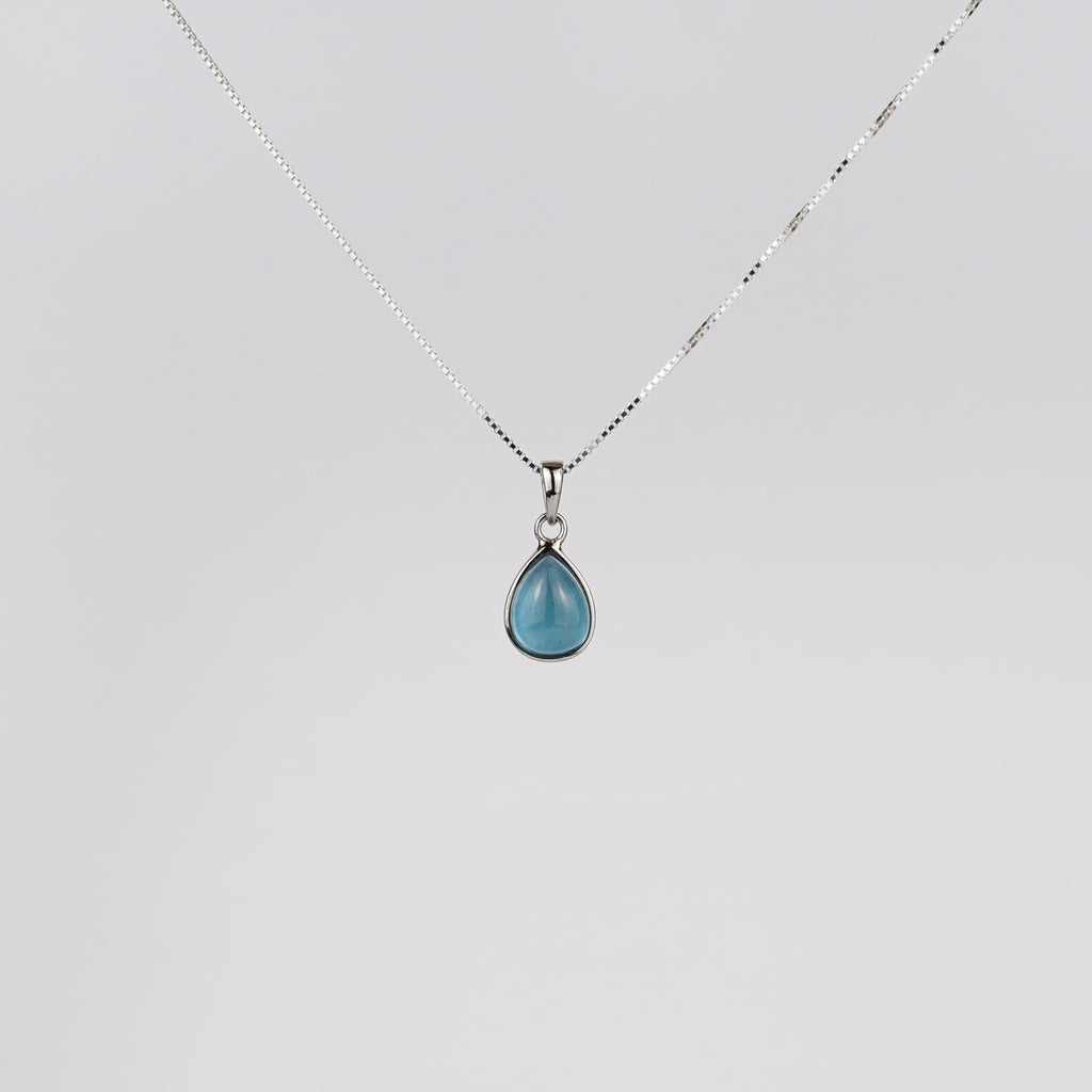Aquamarijn 925 Zilver Ketting K49