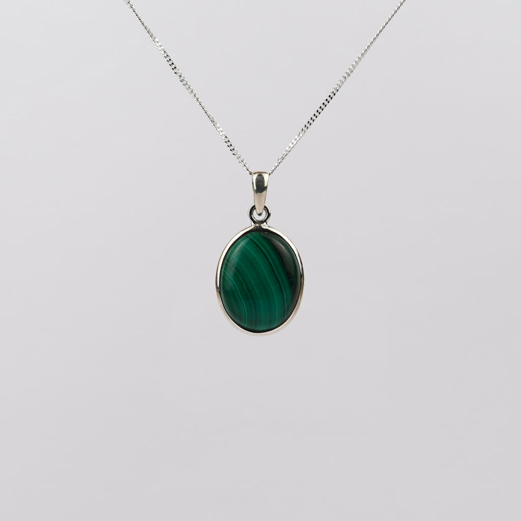 Malachiet 925 Zilver Ketting K15