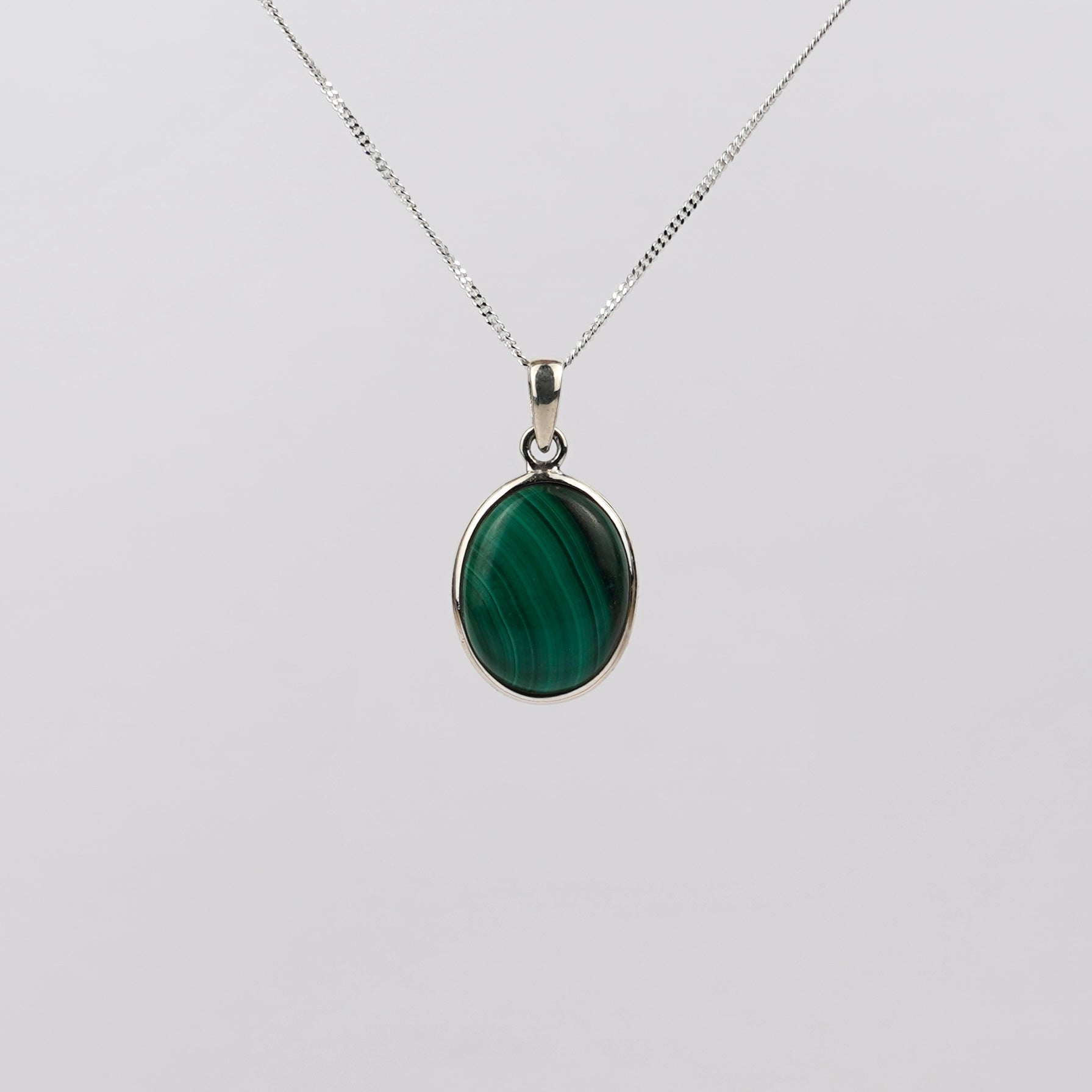 Malachiet 925 Zilver Ketting K15