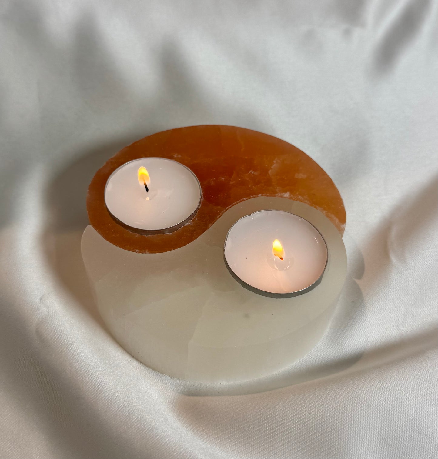 Yin en Yang Seleniet Theelichthouder