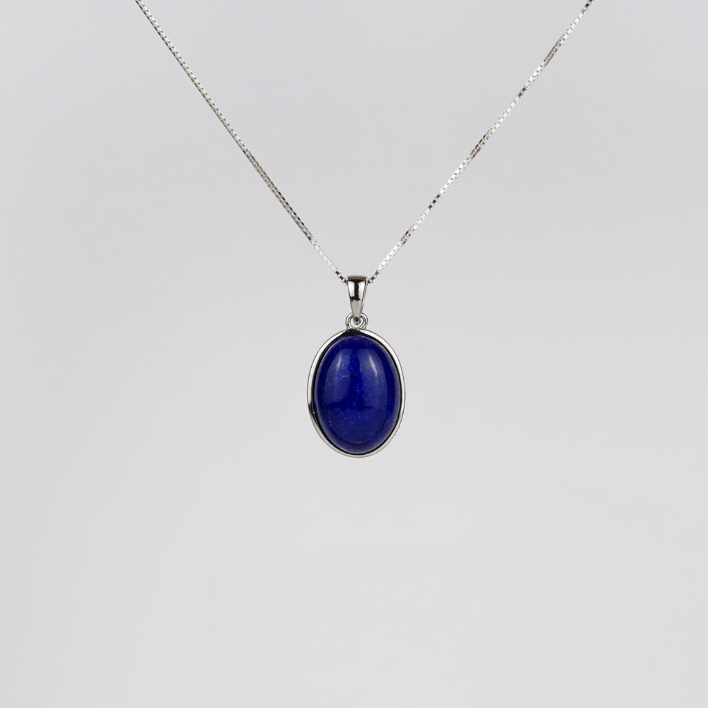 Lapis Lazuli 925 Zilver Ketting K51