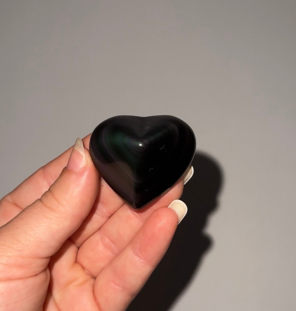 Regenboog Obsidiaan Hart Nr. 570