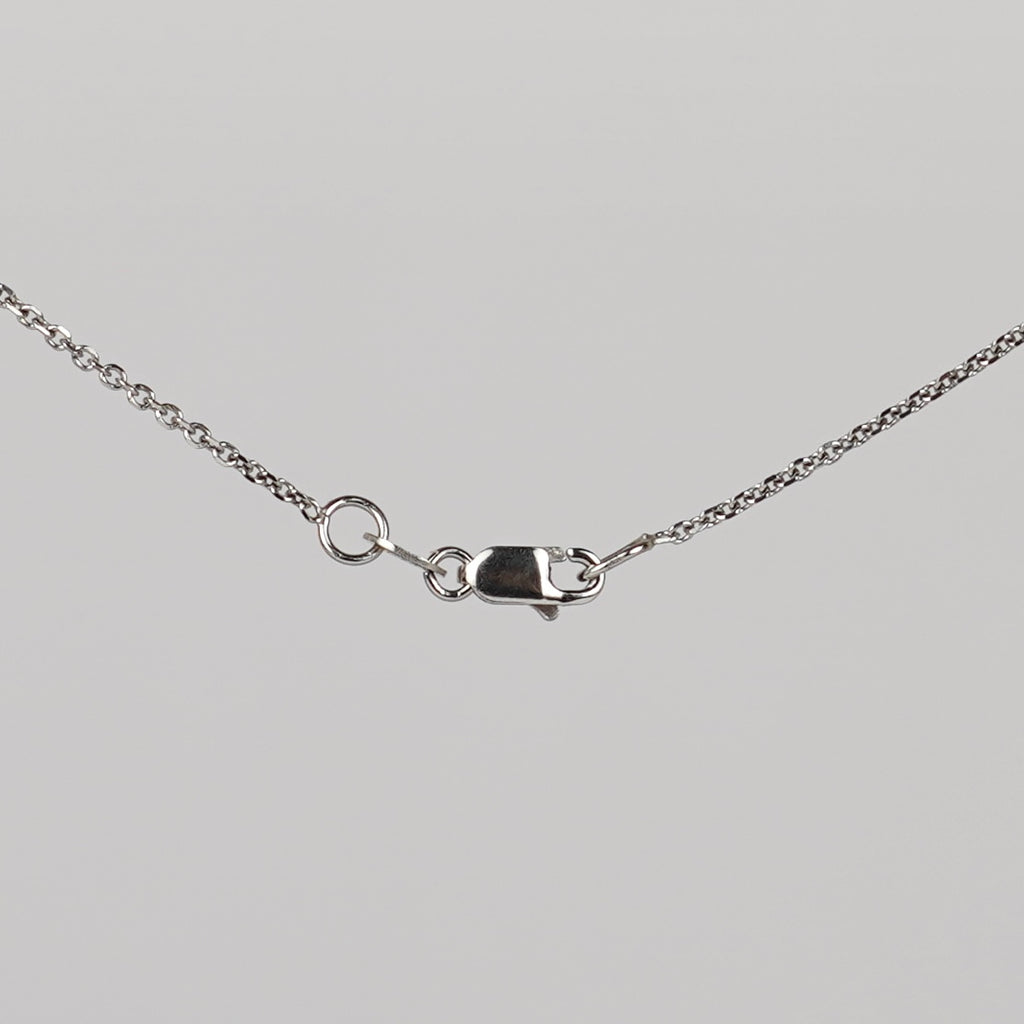14 Karaat Witgouden Ketting met 3 Natuurlijke Diamanten