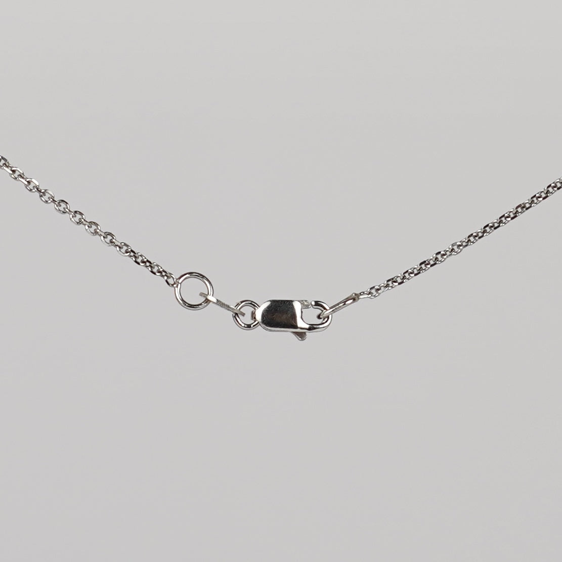 14 Karaat Witgouden Ketting met 3 Natuurlijke Diamanten