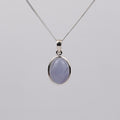 Blue Lace Agaat 925 Zilver Ketting K7
