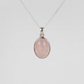 Rozenkwarts 925 Zilver Ketting K29