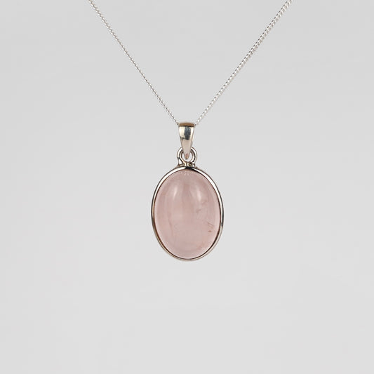 Rozenkwarts 925 Zilver Ketting