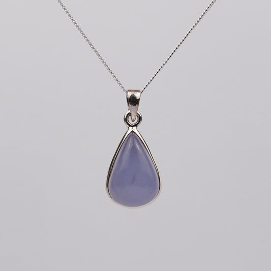 Blauwe Chalcedoon 925 Zilver Ketting