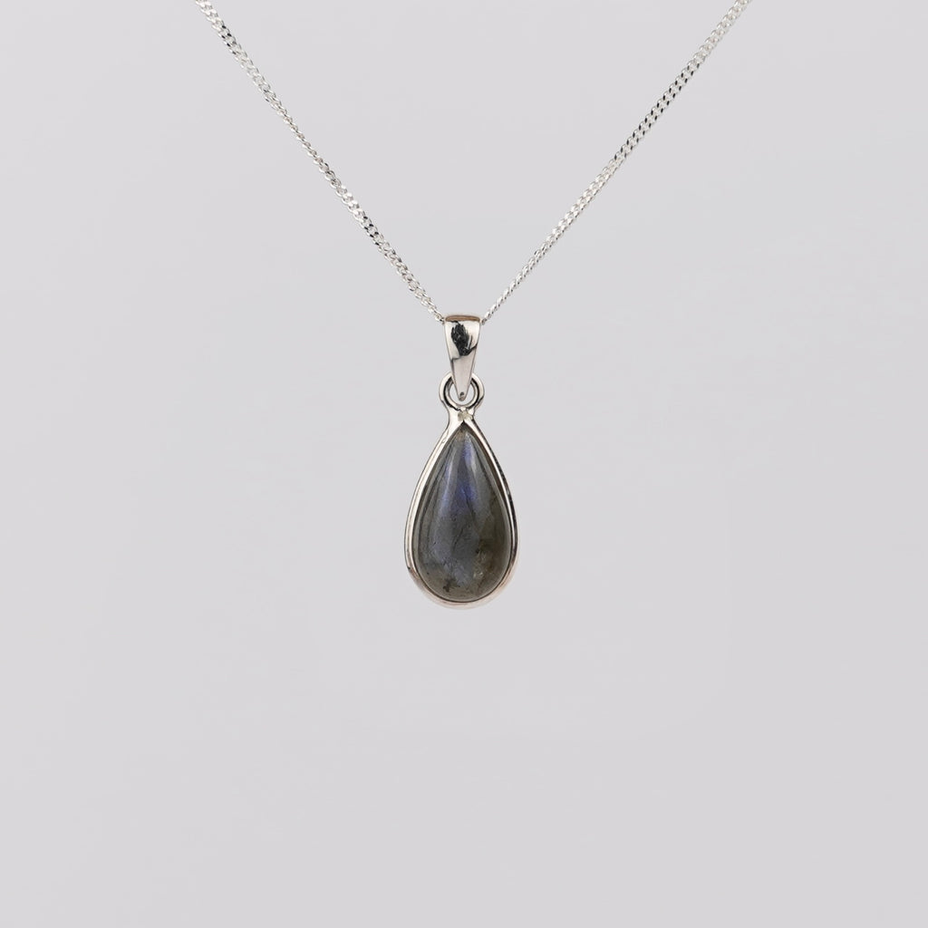 Labradoriet 925 Zilver Ketting K11