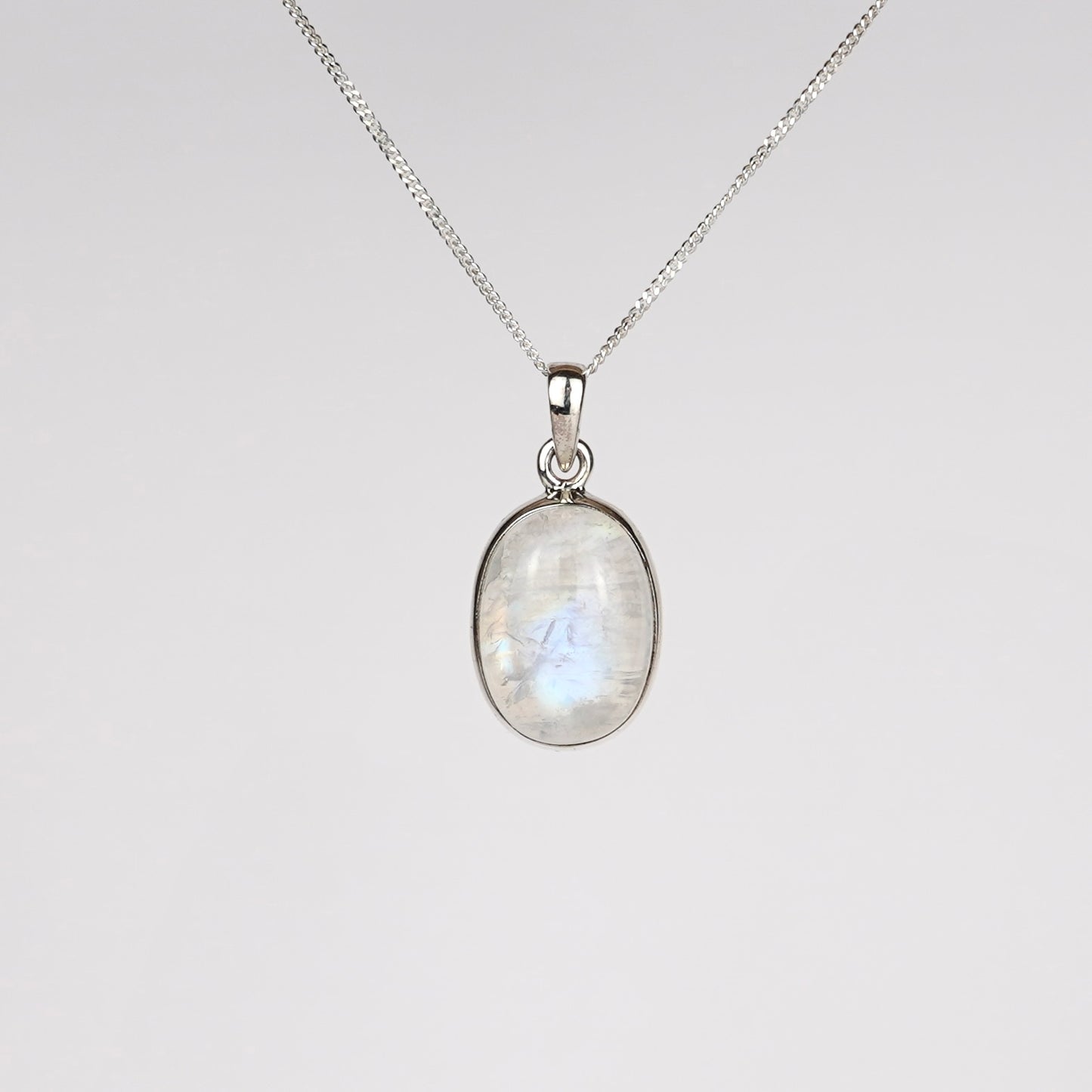 Regenboog Maansteen 925 Zilver Ketting