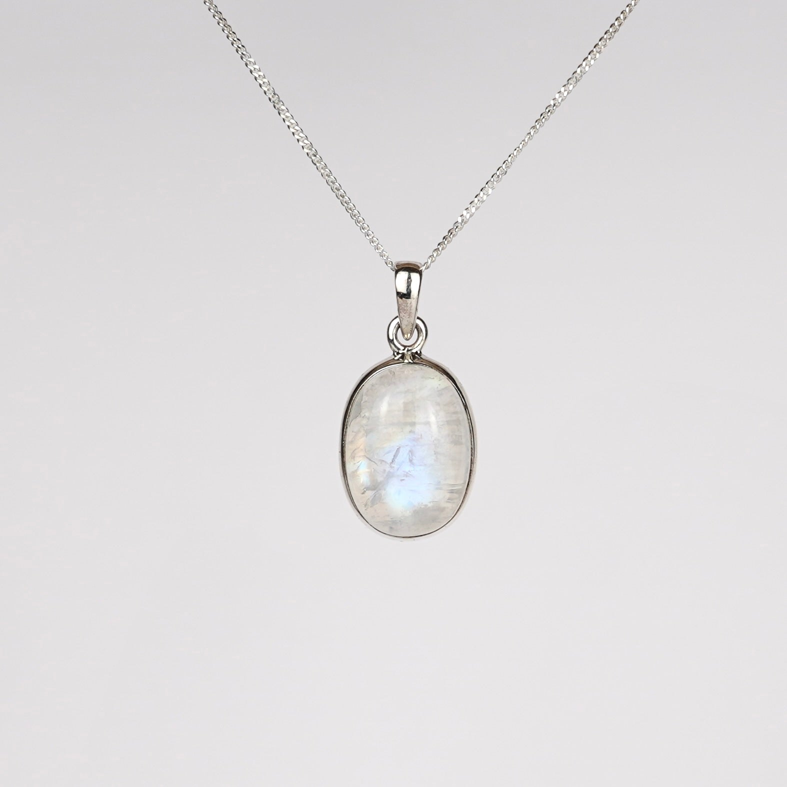 Regenboog Maansteen 925 Zilver Ketting