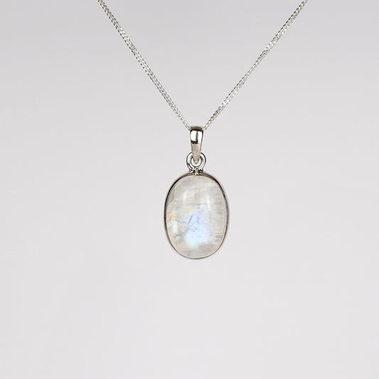 Regenboog Maansteen 925 Zilver Ketting