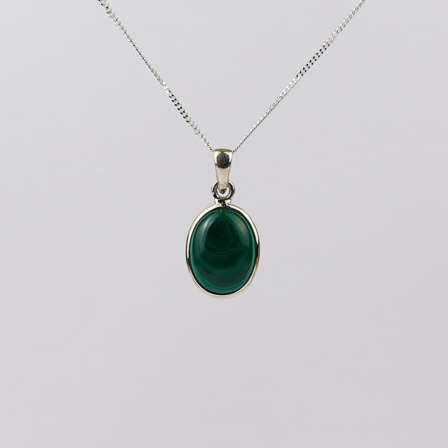 Malachiet 925 Zilver Ketting K17