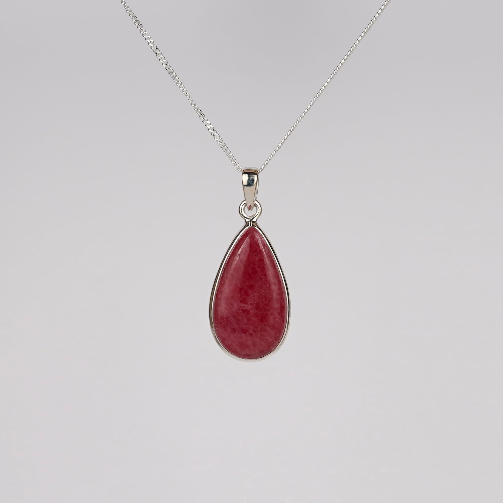 Rhodoniet 925 Zilver Ketting K26