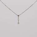 14 Karaat Witgouden Ketting met 3 Natuurlijke Diamanten