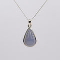 Blauwe Chalcedoon 925 Zilver Ketting K5