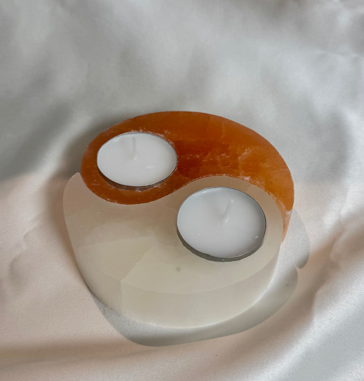 Yin en Yang Seleniet Theelichthouder