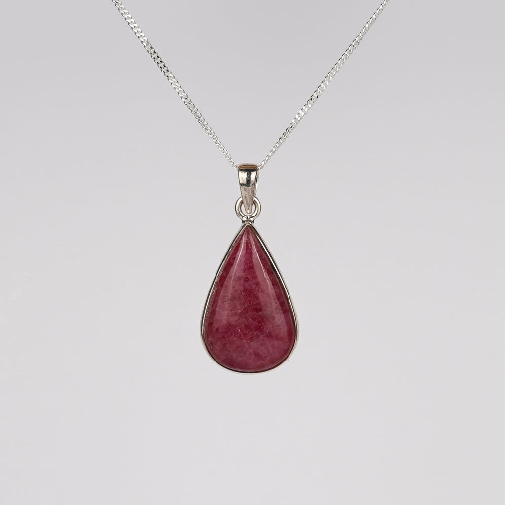 Rhodoniet 925 Zilver Ketting K27