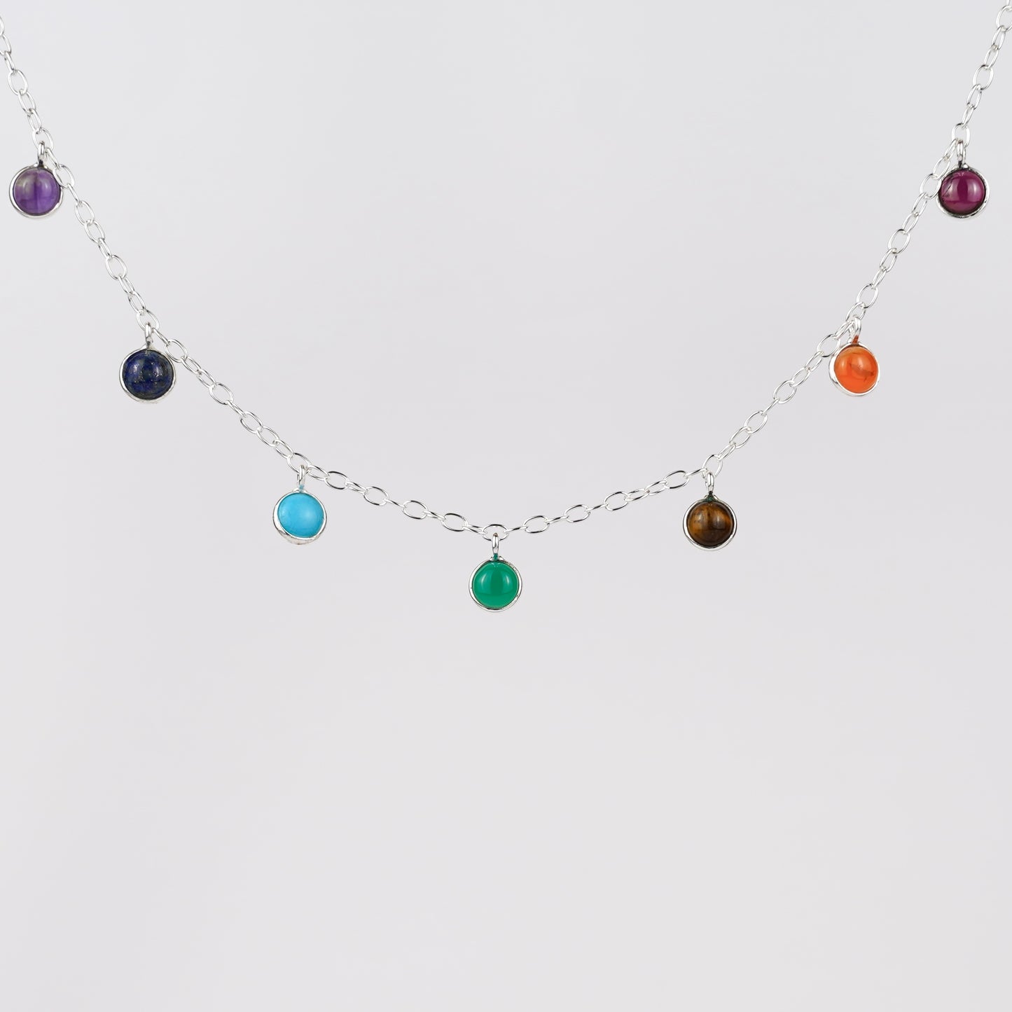 Chakra Ketting Groot 925 Zilver
