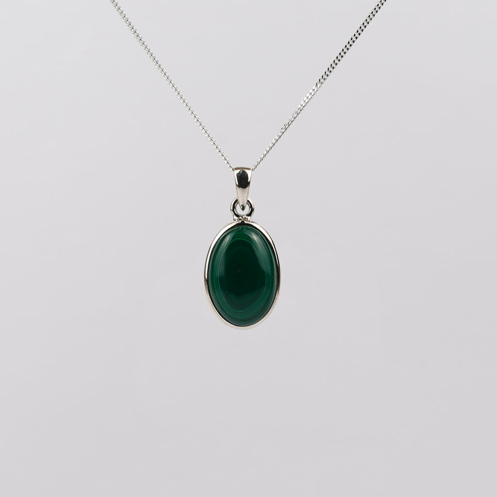 Malachiet 925 Zilver Ketting K16