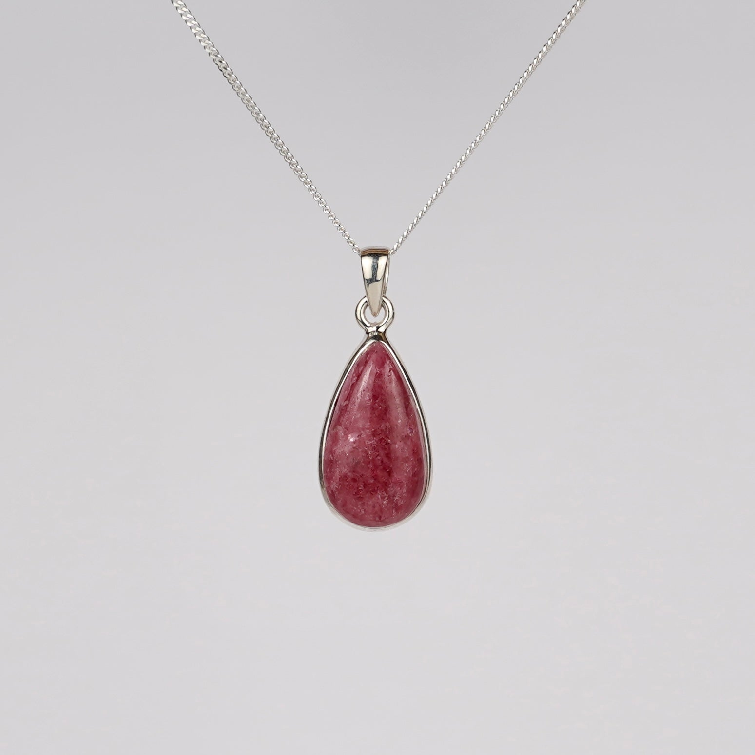 Rhodoniet 925 Zilver Ketting K28