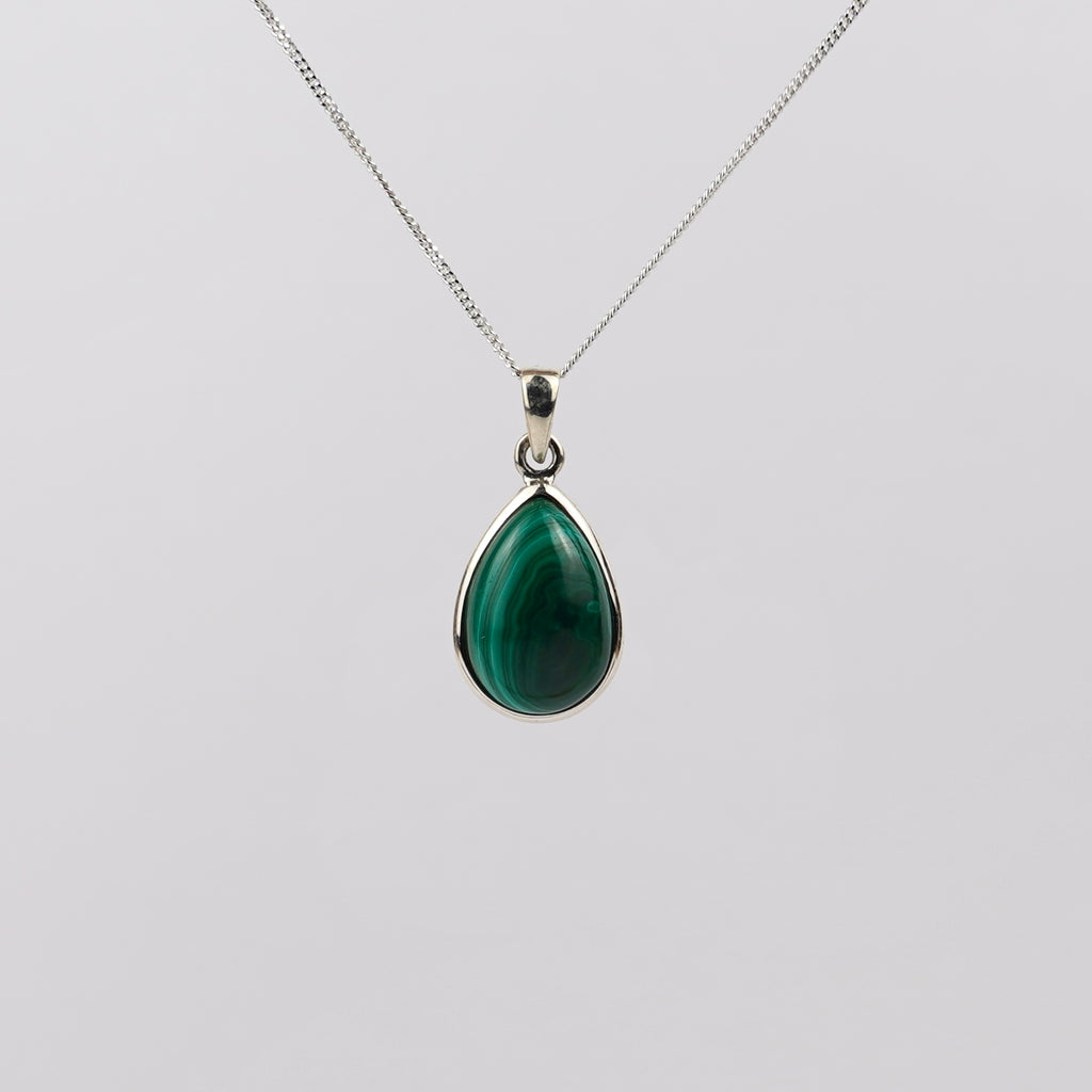 Malachiet 925 Zilver Ketting K18