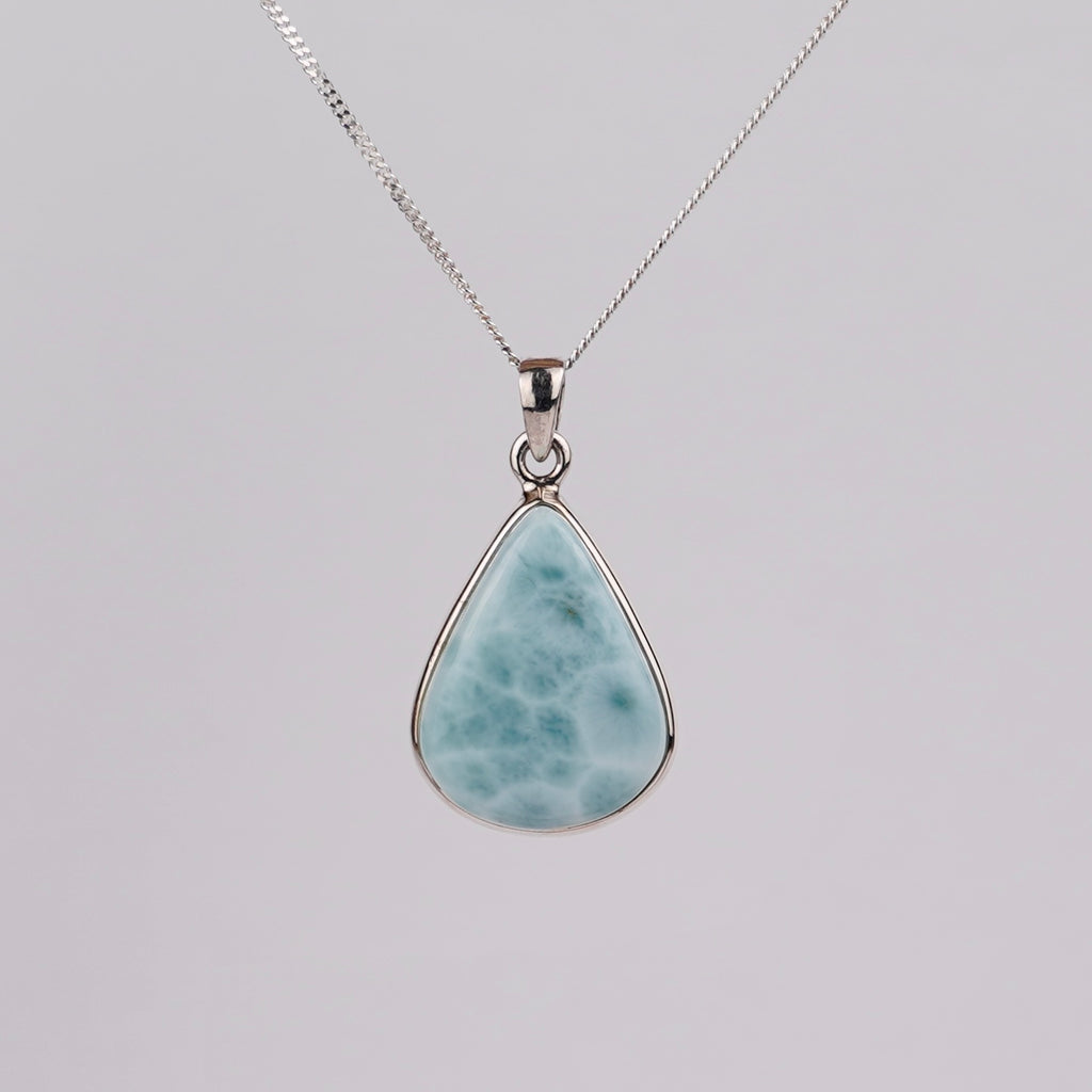 Larimar 925 Zilver Ketting K14