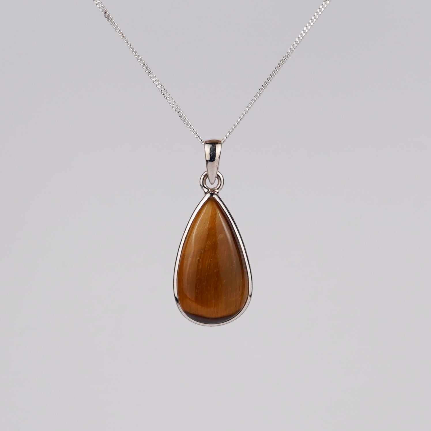 Tijgeroog 925 Zilver Ketting K35