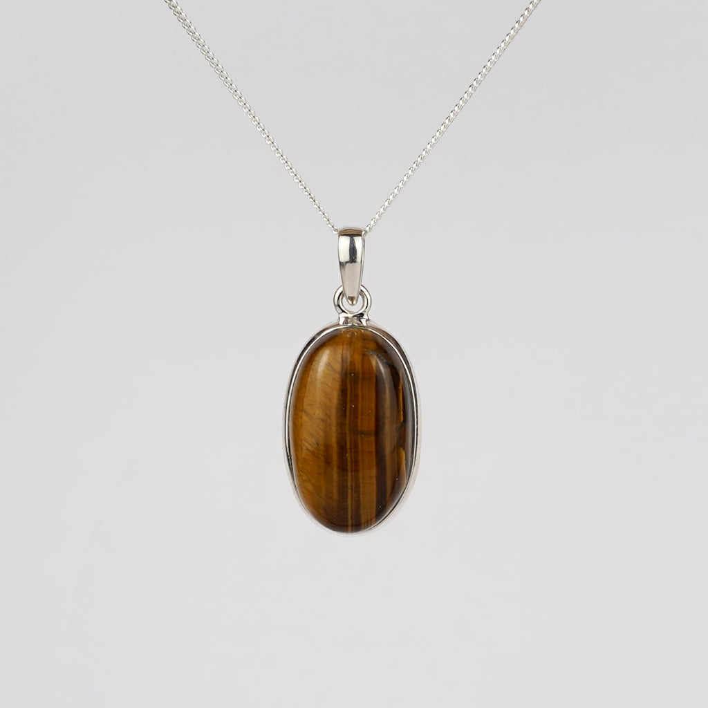 Tijgeroog 925 Zilver Ketting K37