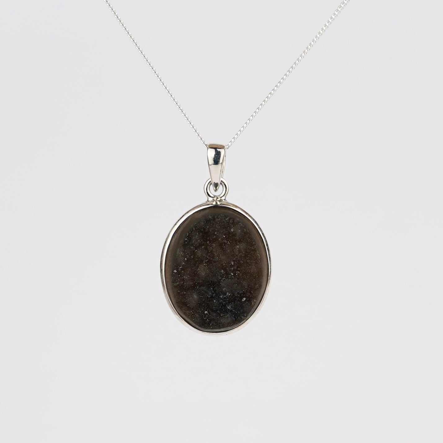 Druzy Onyx 925 Zilver Ketting K10
