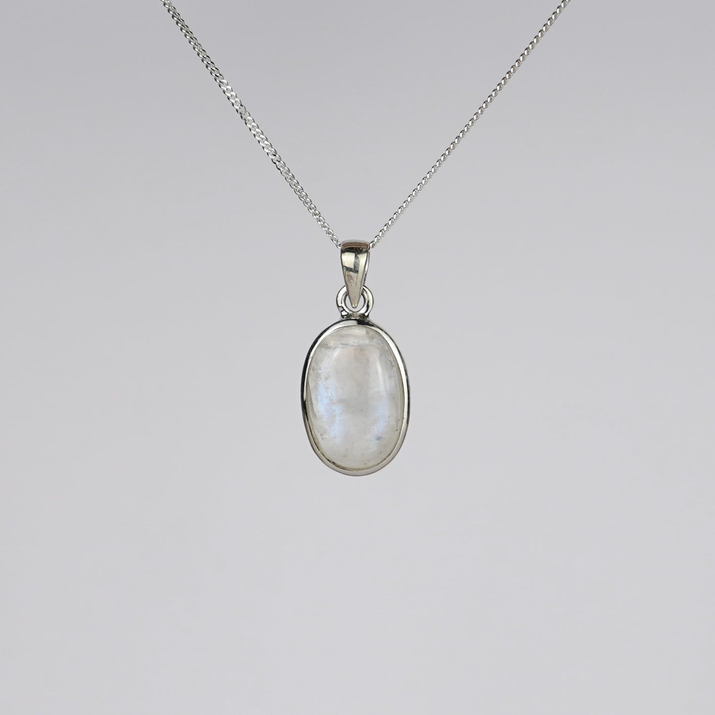 Regenboog Maansteen 925 Zilver Ketting