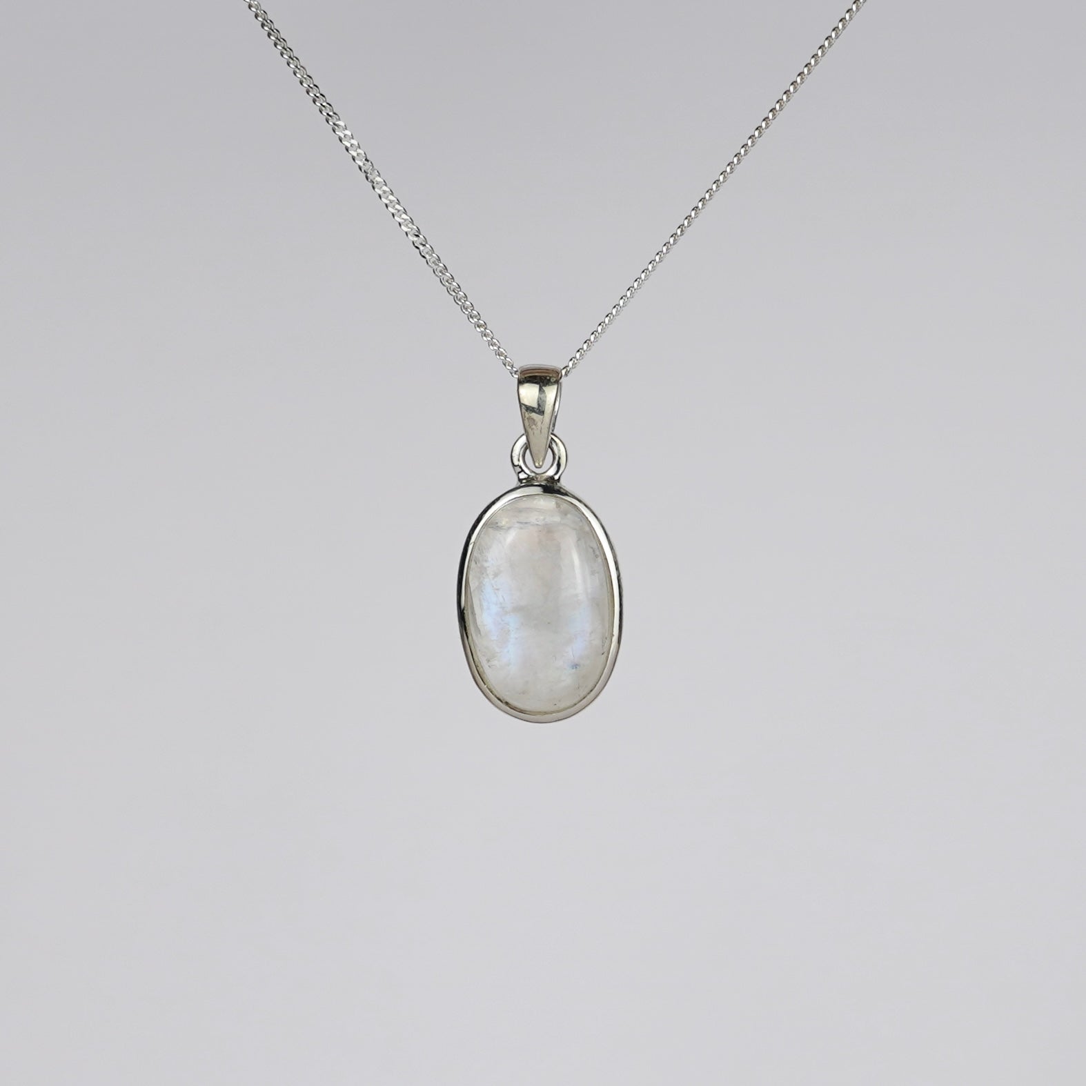 Regenboog Maansteen 925 Zilver Ketting