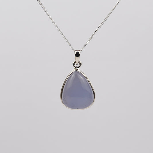Blauwe Chalcedoon 925 Zilver Ketting
