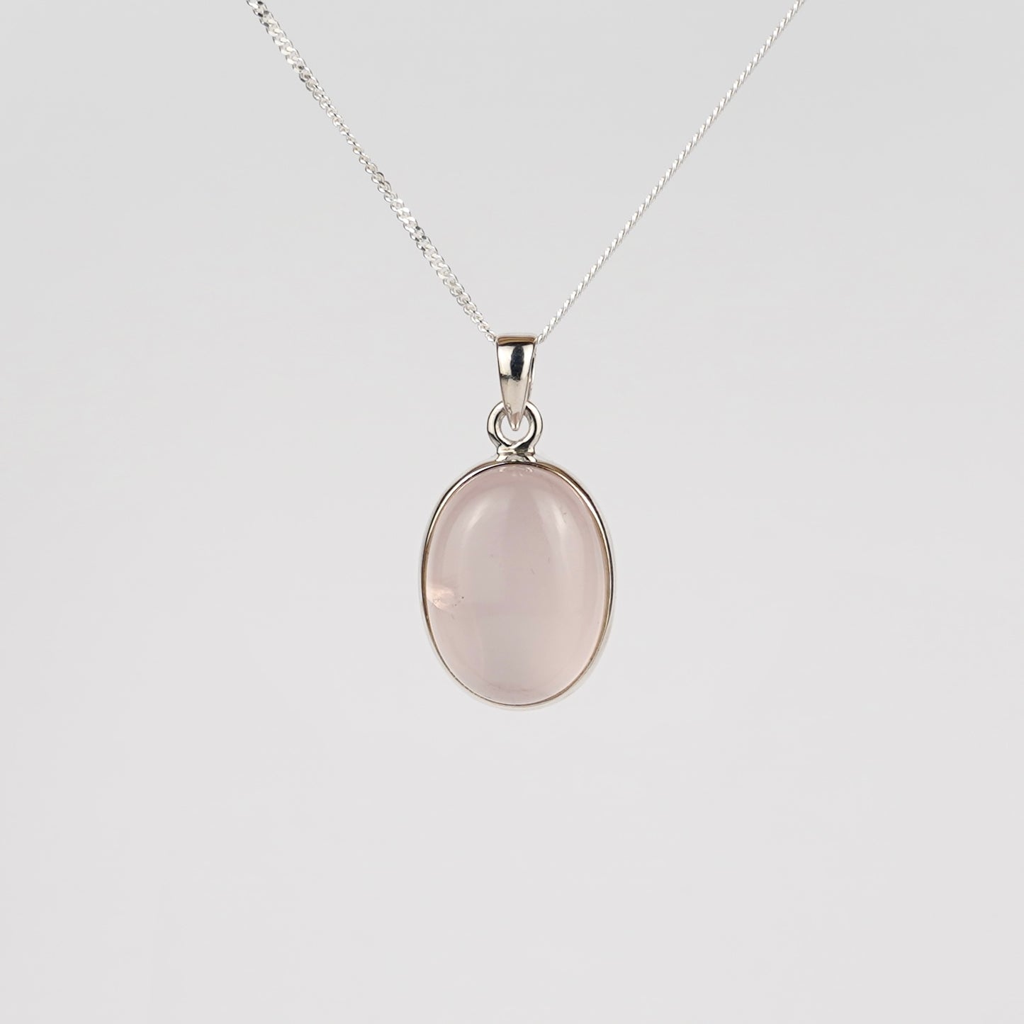 Rozenkwarts 925 Zilver Ketting