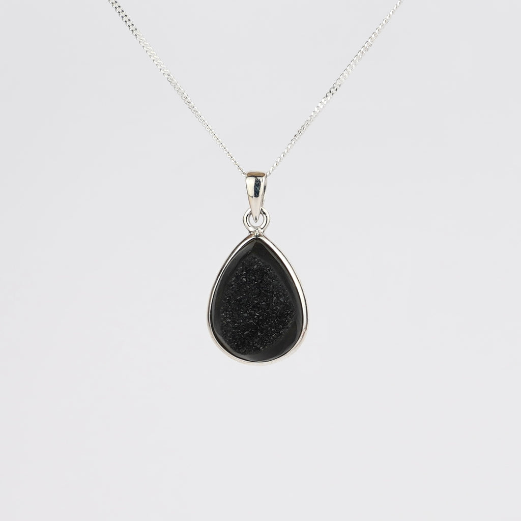 Druzy Onyx 925 Zilver Ketting K8