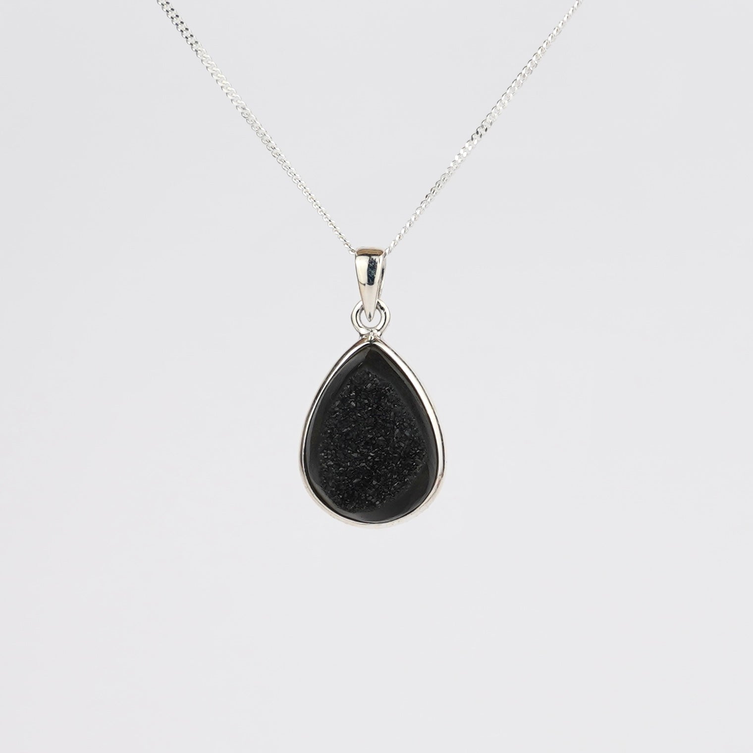Druzy Onyx 925 Zilver Ketting K8