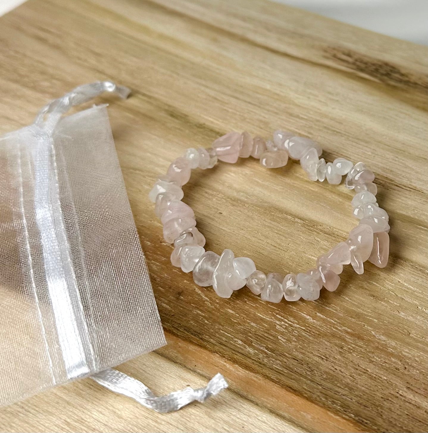 Rozenkwarts Chip Armband