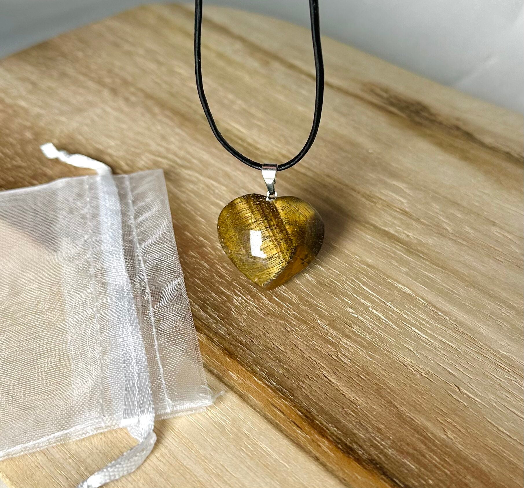 Tijgeroog Edelsteen Hanger Hart