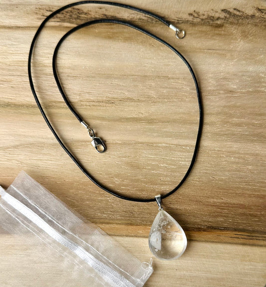 Bergkristal Druppel ketting